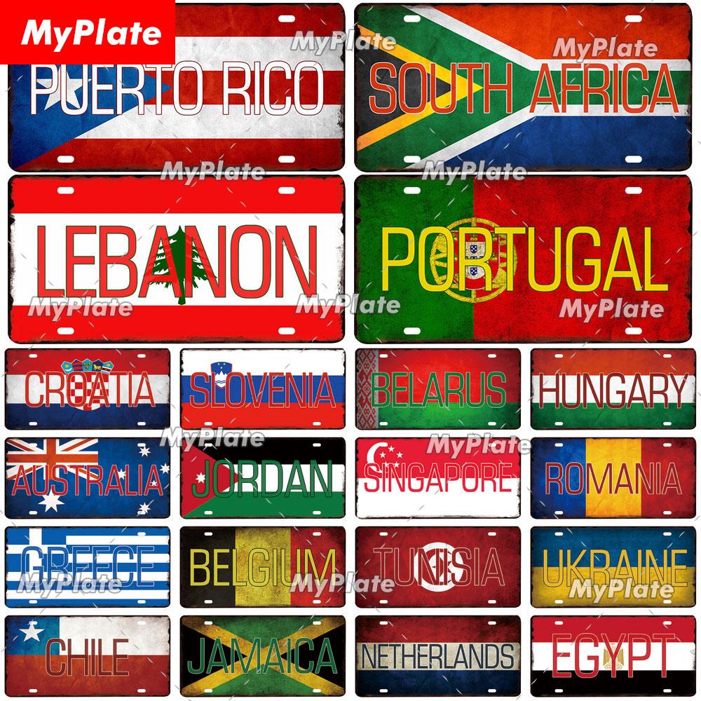 

Vintage National Flag 15x30CM Poster Plate Metal Sign Tin Sign Poster Plaque Decor Bar Pub Club Home Wall Decoration 15x30cm