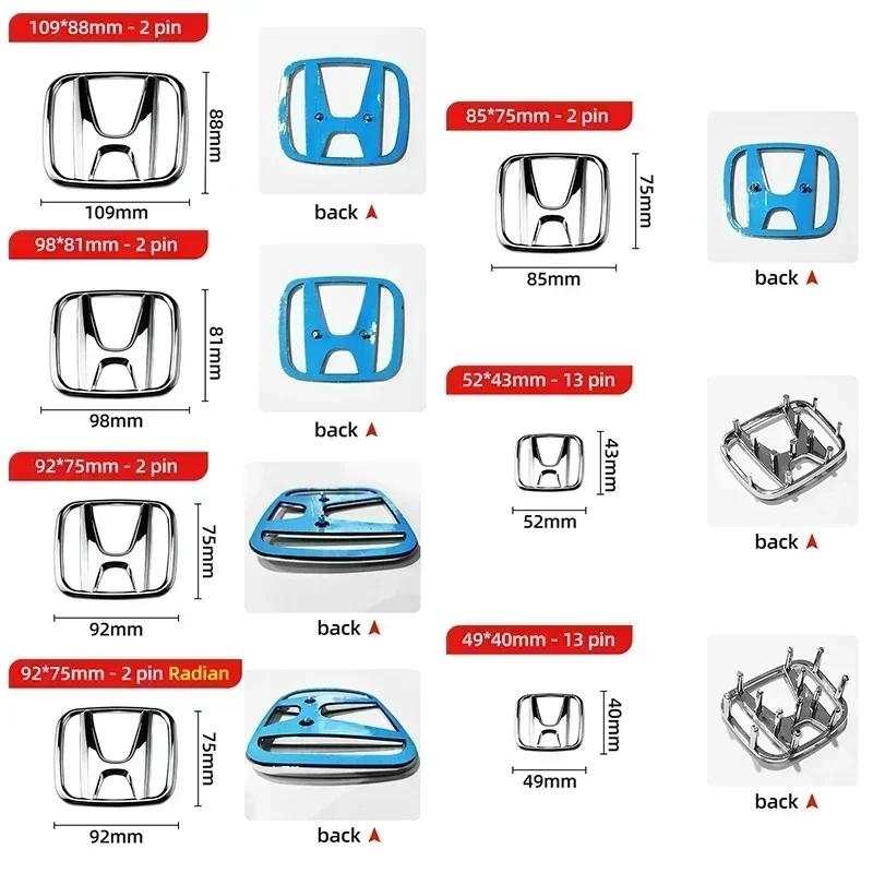 1pcs ABS Car Front Trunk Rear Badge Sticker For Honda Civic Fit Jazz Accord CRV HRV City Odyssey Passport Pilot Vezel Insight KU9