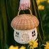 Handmade Mushroom Basket Bag Rattan Woven Baskets Straw Storage Box Vacation Picnic Basket Kid Toy Sundries Storage Basket