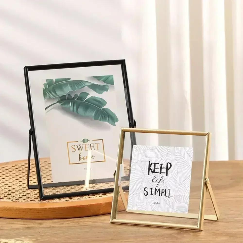 4/6/7/8/10 Inch Metal Photo Frame Multi-purpose Rectangle Acrylic Screen Picture Holder Gold Black Picture Frame Photo Display