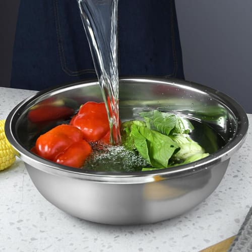 Happyyami Stainless Steel Mixing Bowls, Extra Large, Heat-Resistant, Deep Bowls, 2-Piece Set, Suitable for Salad, Vegetable Washing, Washing, Storage,