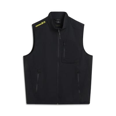 Li Ning CF Comfort Simple Letter Zipper Stand Collar Loose Vest Unisex Vests AMDV109-1