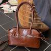 Korean Niche Underarm Big Bag Women's 2025 New Retro Oil Wax Leather Briefcase Fashion Shoulder Messenger Bag Tide