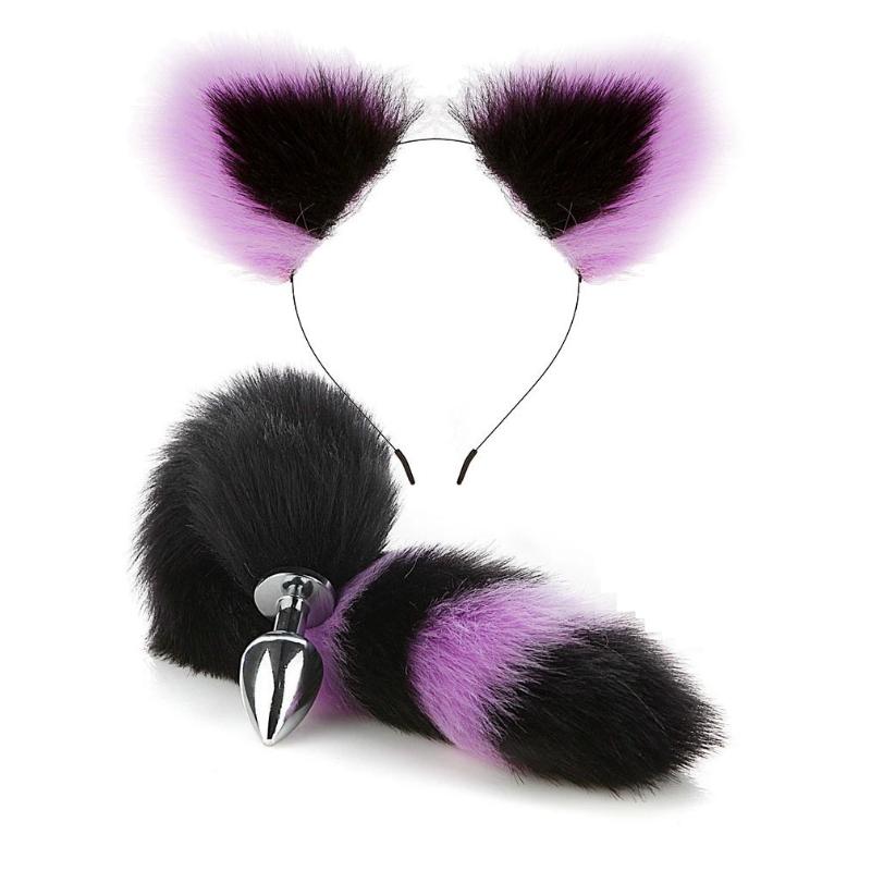 Ass Butt Tail Buttplug Fox Pigtail Anal Plug And Ears Erotic products SM BDSM Cat Ears Sex Game Toys For Couple Adults Women Men
