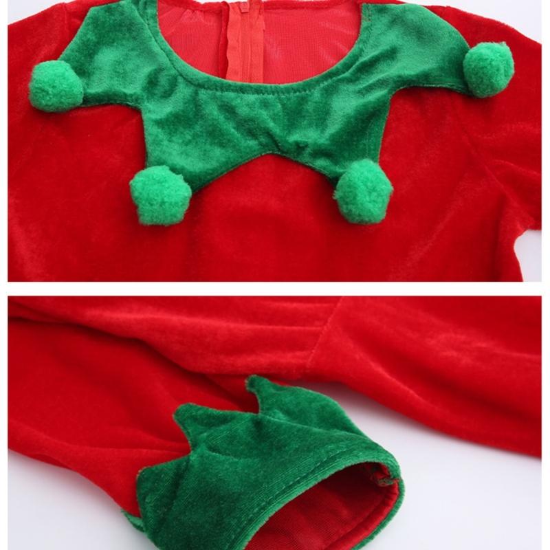 Children Christmas Dwarf Accessories for Boy Girl Kids Christmas Elf Costume Includes Elf Suit Elf Hat and Shoe Covers