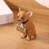 Chihuahua Dog Statue Figurine 10.5cm Hand-Painted Realistic Cute Resin Animal Sculpture Home Desk Shelf Decor Gift for Pet Lover