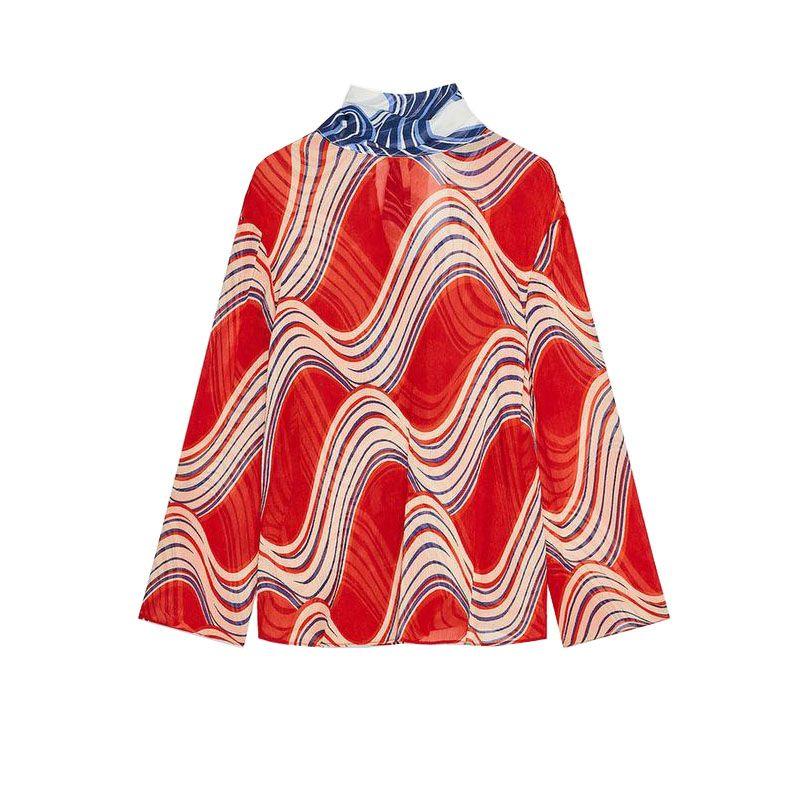 Retro Bowknot Decoration Print Shirts 2183051 Comfortable Print Pajamas Style Pants 2183052
