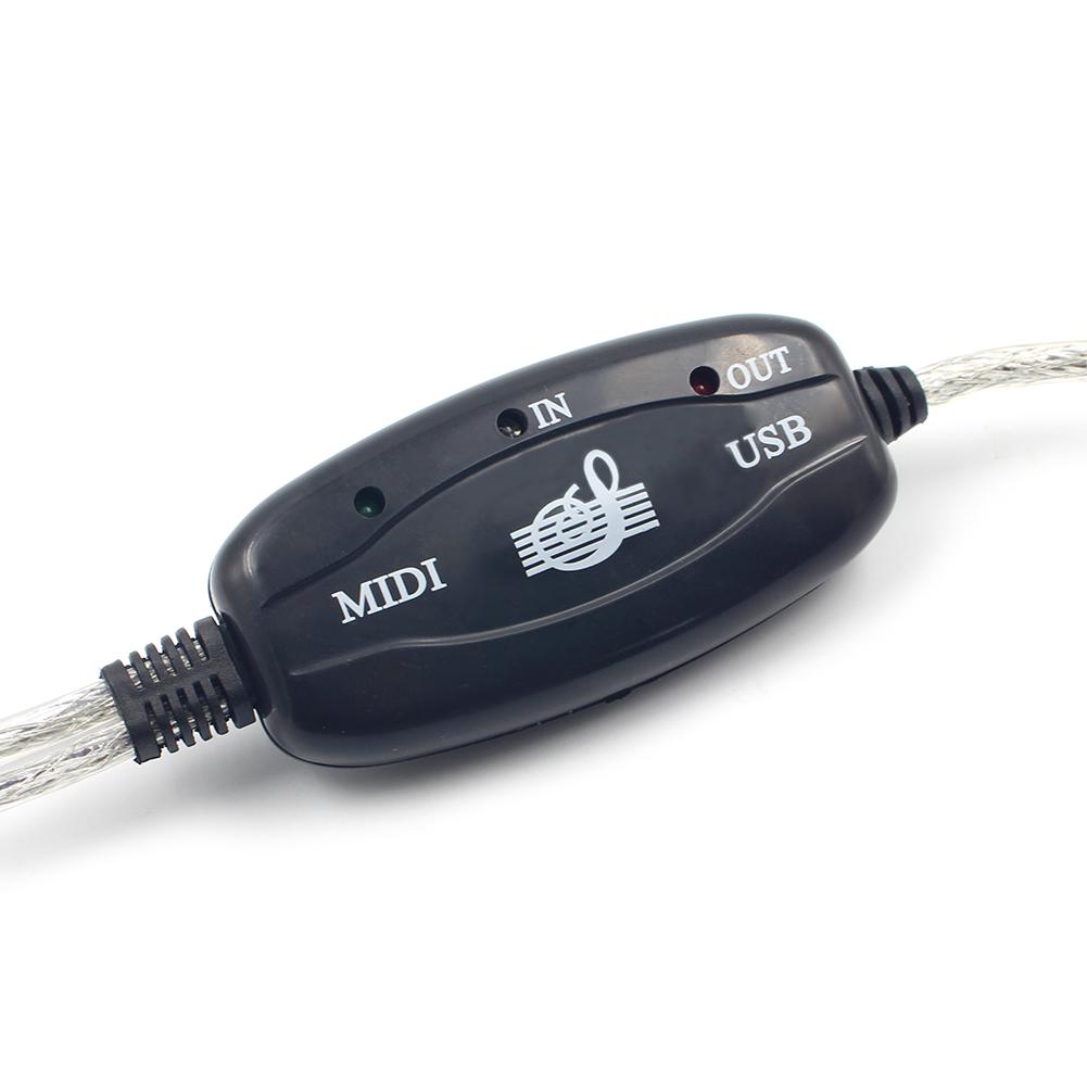 USB IN-OUT MIDI Adapter Cable Electronic Keyboard Converter Cord Laptop PC to Music Keyboard Audio Cable for Windows7/8/10 Vista