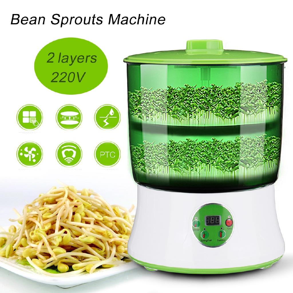 Three Layers Multifunctional Automatic Bean Sprout Machine Homemade Sprout Bud Machine Intelligent Microcomputer Control 8W