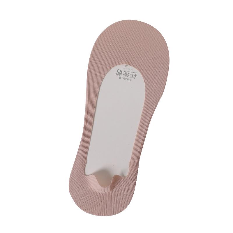 Women's Non-Slip Invisible Ice Silk Boat Socks - Low Cut, Anti-Slip Heel, Thin, Solid Color, Customizable Length