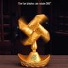 Yuanbao Pinwheel Rotating Ornament: Desktop & Car Fortune-Attracting Fan with Wind Chime Sounds