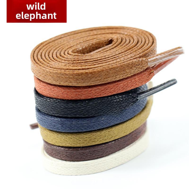 Black & White Waxed Leather Flat Shoelaces for Men's and Women's Casual Canvas or Martin Boots (0.6cm Wide)