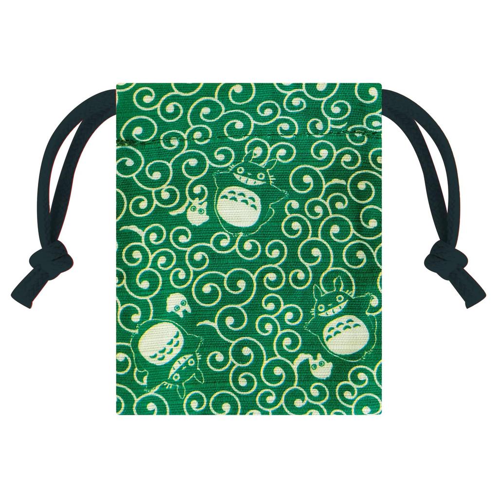 Beverly Ghibli Totoro Stamp Drawstring Purse Stamp Totoro and Arabesque Pattern TSW-175