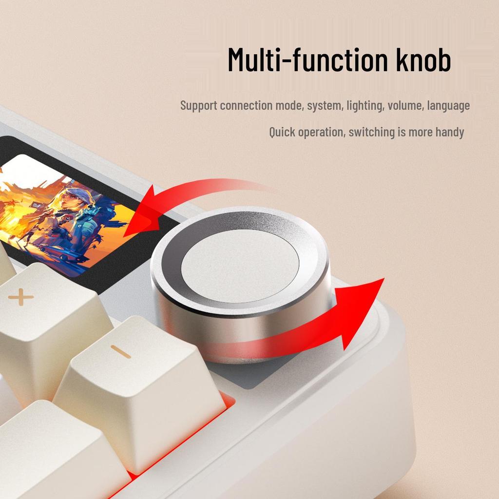 Tarantula F108pro Kabellose Bluetooth-Mechanische Esports-Tastatur mit drei Modi und Anpassungsoptionen: Farbverlauf, Heiß-Swap-fähig, Seitenbedruckt.