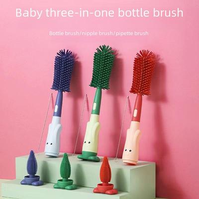 3-in-1 Baby Bottle, Pacifier & Straw Cleaning Brush Set