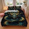 3pcs Dragon Fantasy Anime Cartoon Design Comforter Set with 1 Quilt Cover and 2 Pillowcases (No Core), Home Decor, Festival Gift, Polyester Fabric