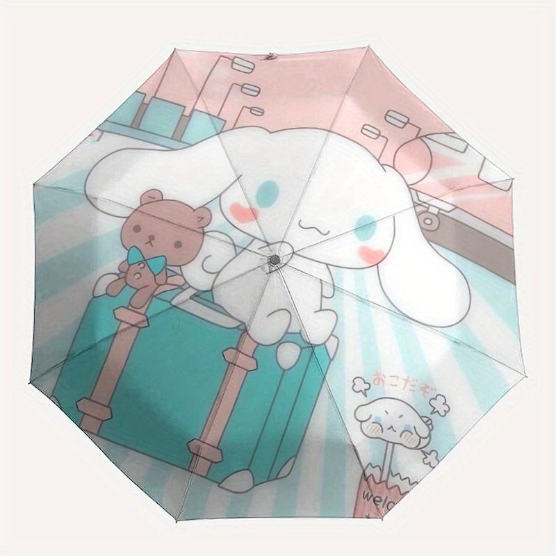 1pc Welcome to You Cinnamoroll Automatic 3-Fold Umbrella Design, Cute Cartoon Pattern, Portable Outdoor Umbrella, Perfect, Holiday Gift for fans.S097