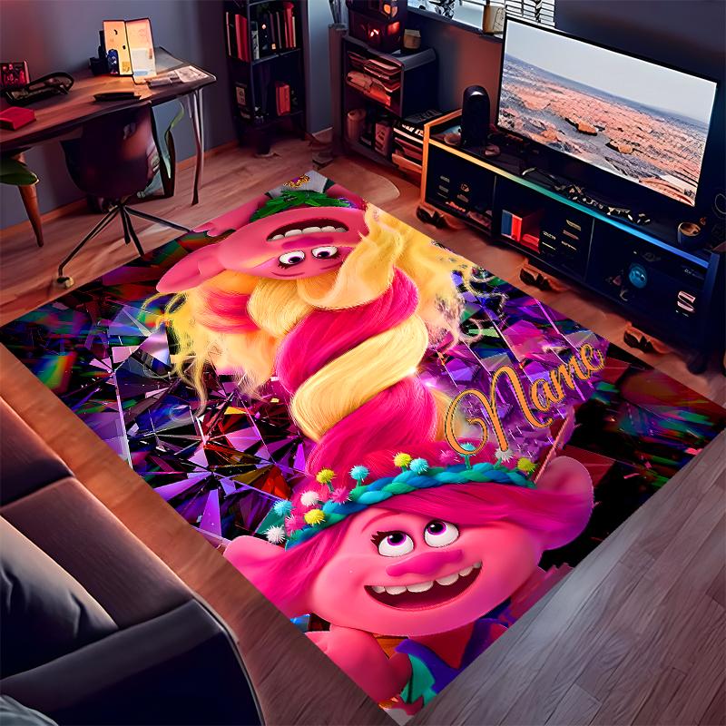 Custom personalization Trolls Print Area Rug - Soft, Washable Non-Slip Indoor Mat,Living Room,Home&Office Decorative Rug
