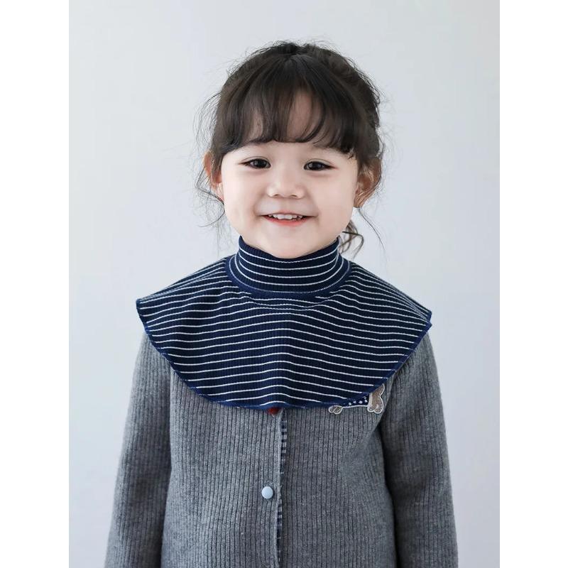 Toddler's Convertible Collar Neck Warmer Autumn Soft Cotton Windproof Fleece Lined Scarf INS Sporty Fashion Unisex Baby Scarf