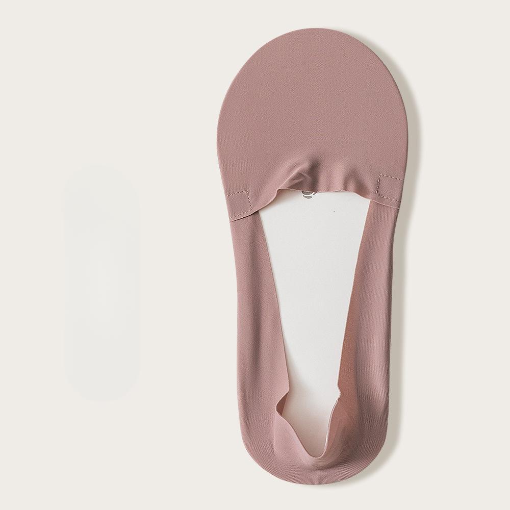 Meias Femininas Finas de Seda Gelo de Boca Baixa Invisíveis de Silicone Antiderrapante para Calcanhar para Primavera e Verão