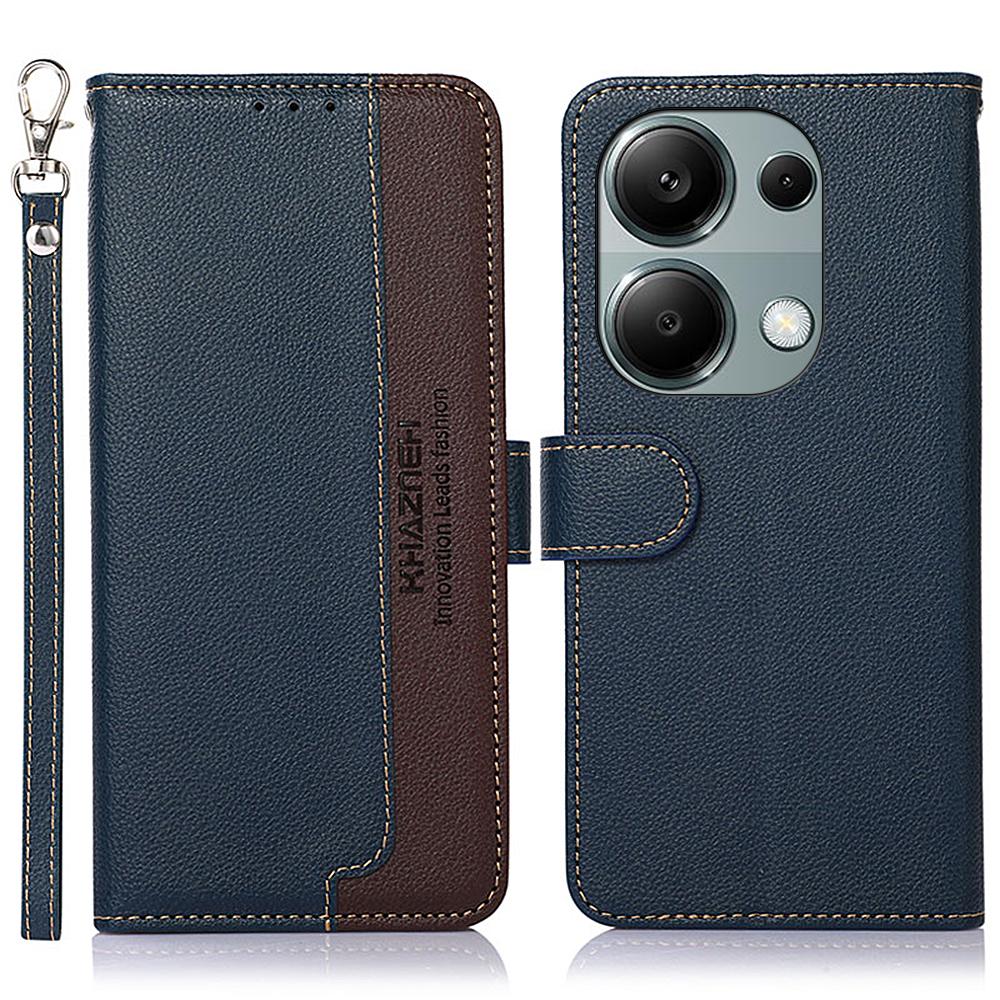 

KHAZNEH For Xiaomi Redmi Note 13 4G Phone Case with RFID Blocking Litchi Texture PU Leather Cover B