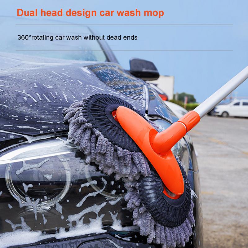 Soft Hair Car Body Washing Mop Wand Telescopic Car Detailing Cleaning Mop Long Handle Window Wash Auto Accessories