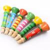 Montessori Wooden Trumpet Sound Training Games Random Color Whistle Musical Instrument Early Educational Cartoon