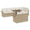 9-piece Garden Sofa with Beige Poly Rattan Cushions, 2-seater Garden Sofa with Storage and Beige Cushions In Poly 3357044