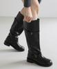 Sappun Demerin Buckle Strap Long Boots (3.5Cm)