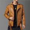 Men's PU Leather Motorcycle Rider Biker Slim Fit Outwear Coats Zip Jackets
