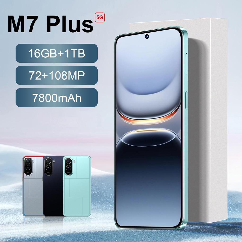 M7Plus 16GB+1TB Android Smartphone: 7.3" Large Full Screen, Dual SIM/Standby, Dropship Compatible