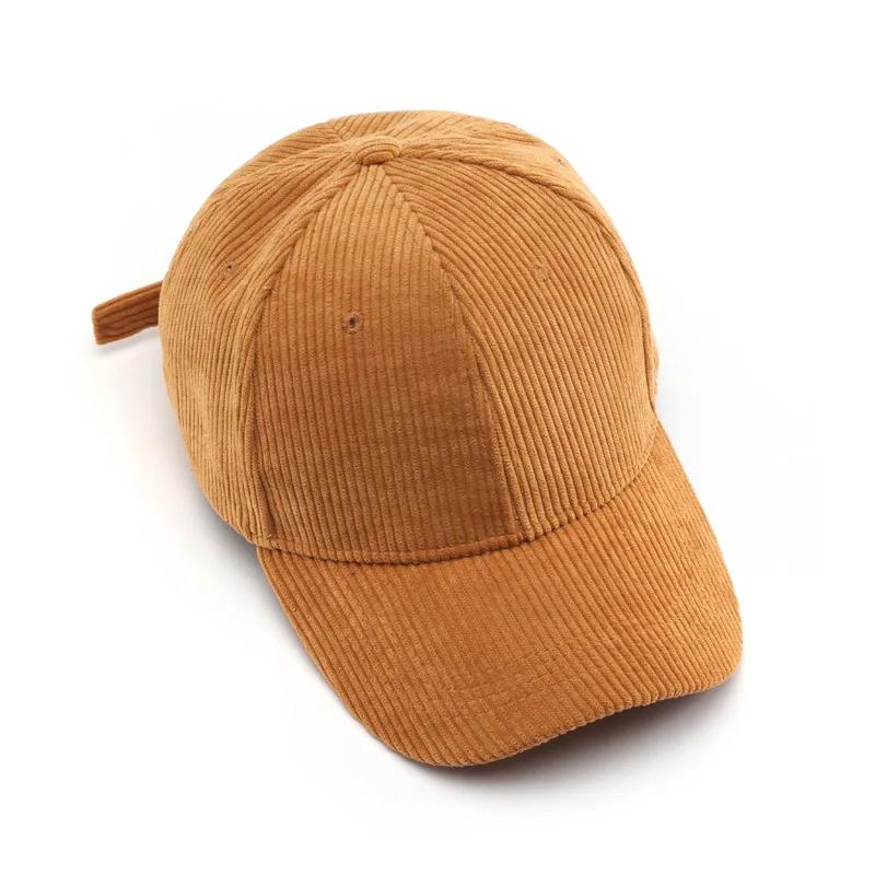 Spring Autumn Corduroy Baseball Caps 100% Cotton Solid Vintage Unisex Baseball Hat For Women Men Adjustable Outdoor Hip Hop Hats