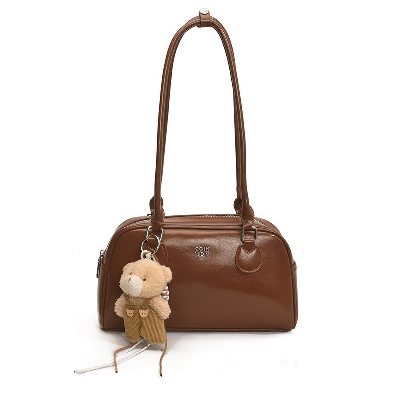 

Женская новая наплечная сумка большой вместимости, сумка-багет для通勤, модная сумка No pendant коричневый