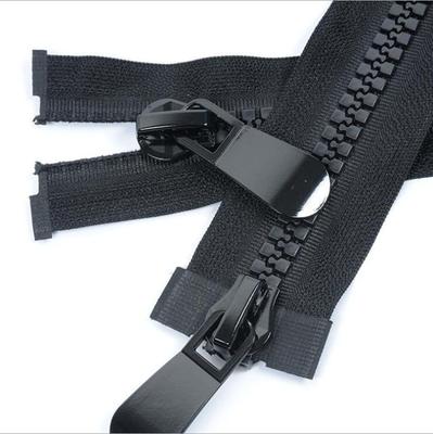 #8 cremallera de resina de plástico negro blanco cremallera de extremo abierto doble deslizadores chaqueta abrigo para costura Diy ropa tienda toldo cremalleras