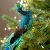 Shimmering Christmas Peacock Decoration Realistic Feathers DIY Crafts Peacock Doll Toy Cartoon Foam Simulated Peacock