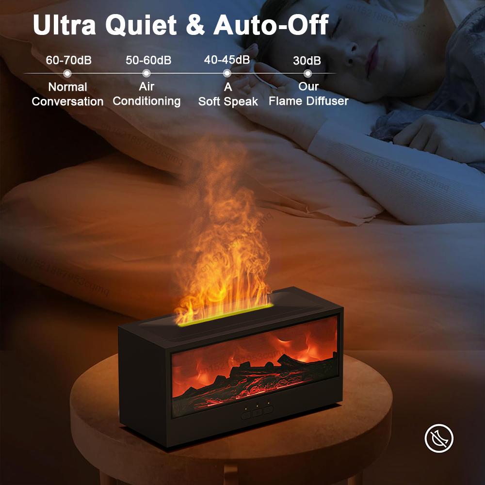 Fireplace Humidifier Flame Aroma Diffuser Fire Humidifier Essential Oil Diffuser Home Aromatherapy Fragrance Diffuser for Room