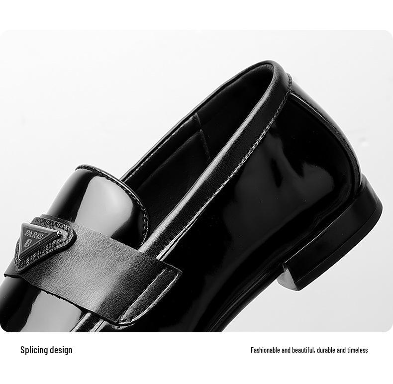 2025 Herren Glänzende Lackleder Slipper: Slipper Britische Business Casual Schuhe