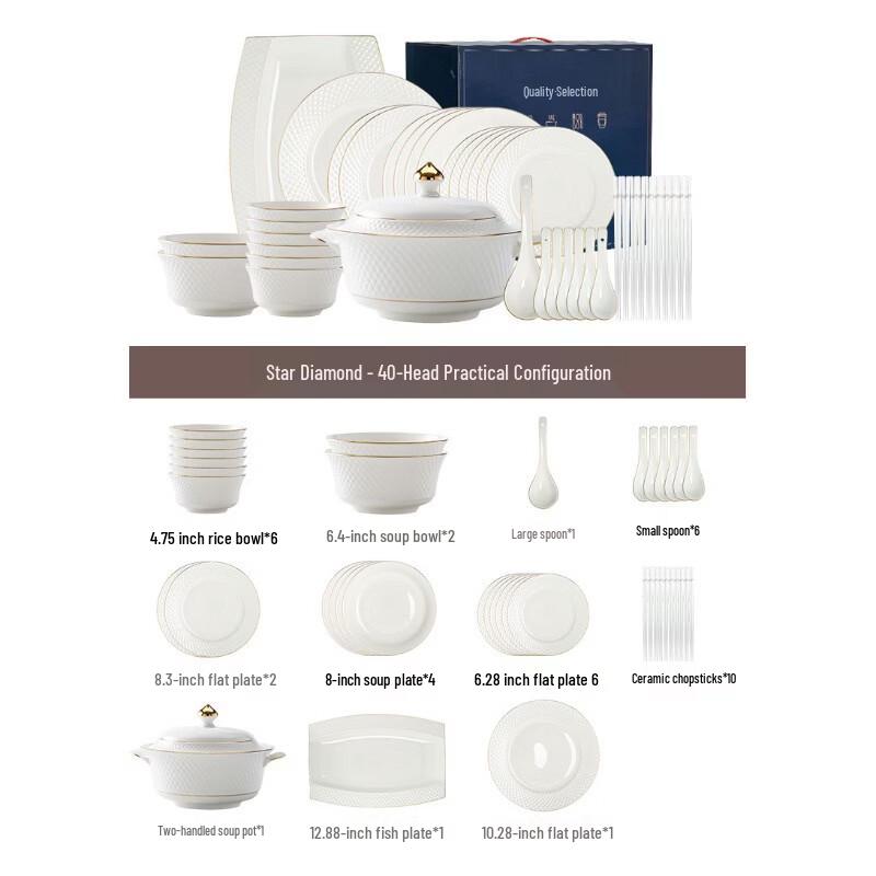 Zhi Shi Jingdezhen European Style Underglaze Bone China Dinnerware Set