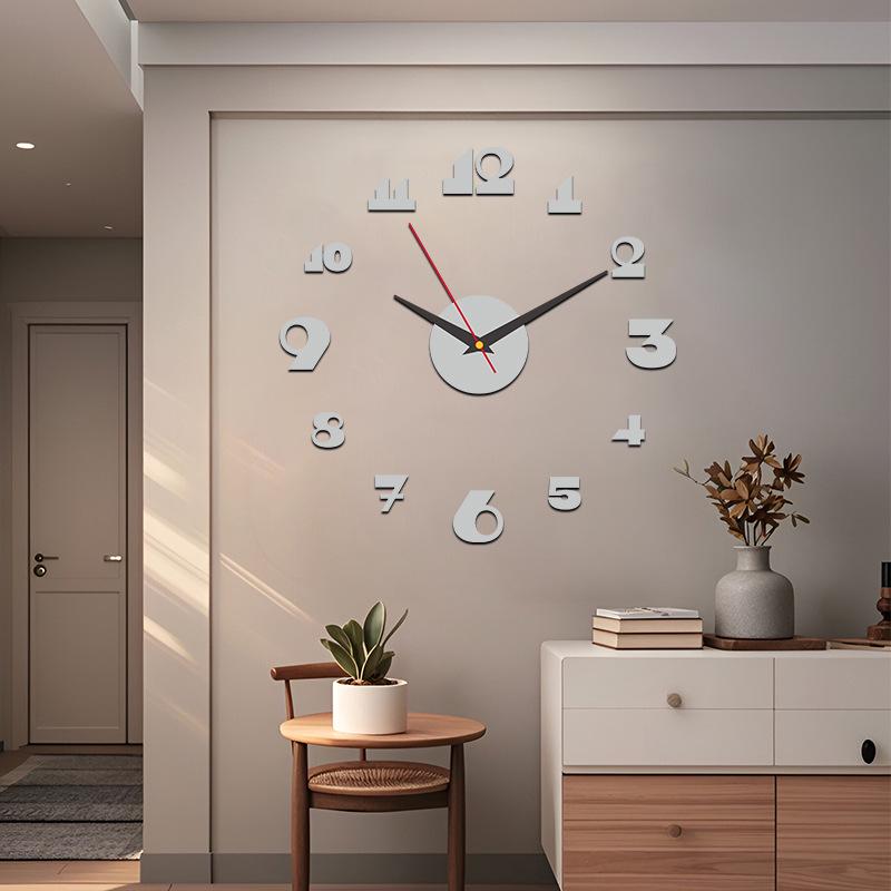 Modern Luminous DIY Wall Clock - High-End, Simple, Punch-Free Decoration for Living Room