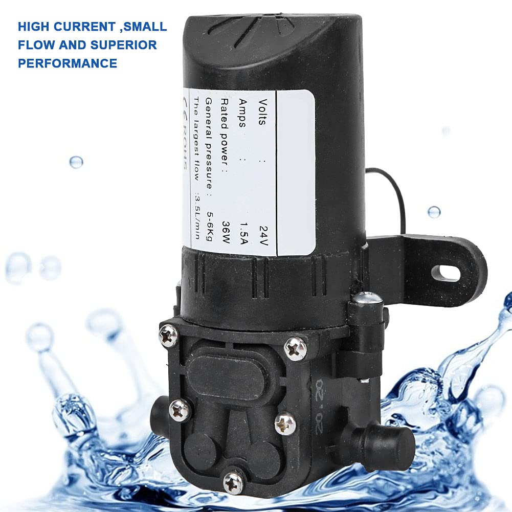 Diaphragm Pump 36W Max Flow Rate 3.5L/min Pump /24V Double Straight Tube FL-5206 (24, Volts (DC))