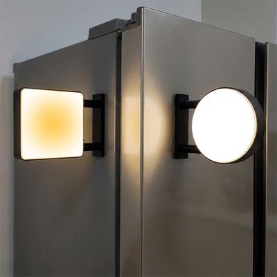 Miniature LED Refrigerator Magnet Light Sign No Pattern Round Square Luminous Blank Fridge Sticker Magnetic Base Energy Saving