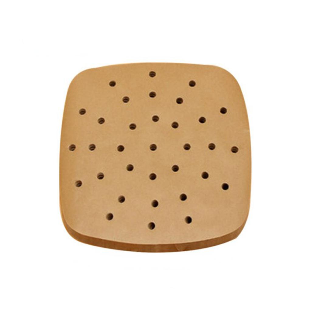 Packung mit 100 Heißluftfritteusenpapier 230°C Hitzebeständig Lebensmittel Backen Ölabsorbierende Matte Ölpapier Pad Zubehör für Heimküche