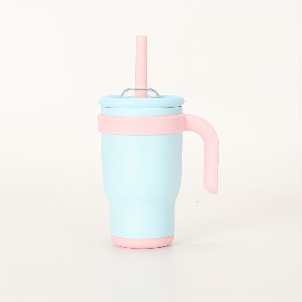 

Кружка из нержавеющей стали с ручкой и соломинкой - Герметичная изолированная бутылка для воды, не содержит БФА, матовая отделка и эргономичный захват - Портативная крышка-флип для спорта