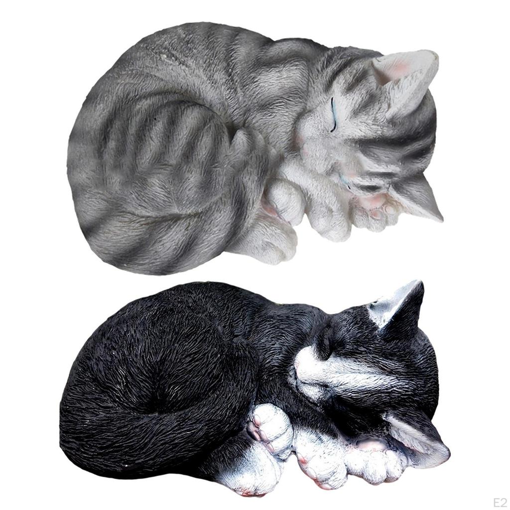 Adorable Resin Cat Sculpture for Garden and Home Decoration