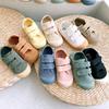 Toddler Kids Retro Canvas Shoes Children Soft Bottom Solid Color Board Shoes Lightweight Breathable Hook and Loop Casual Shoes