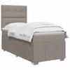Box Spring Bed with Mattress Taupe 100 x 200 cm Fabric