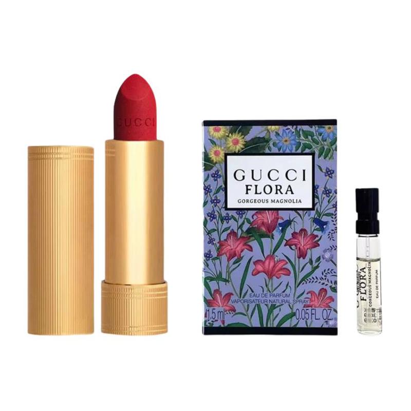 Gucci Gold Tube Lipstick Color Velvet Mist Lipstick Natural 3.5g+1.5ml