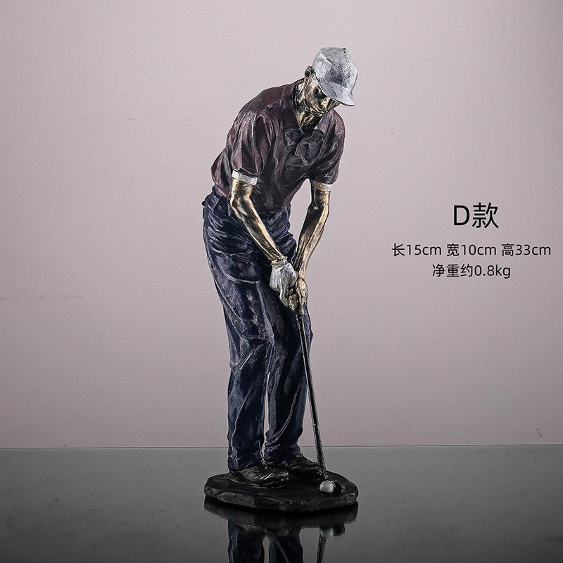 Golfer Sculpture, Golf Swing Statue, Resin Handicraft Ornament, Home Decoration for Bedroom, Living Room, and Study