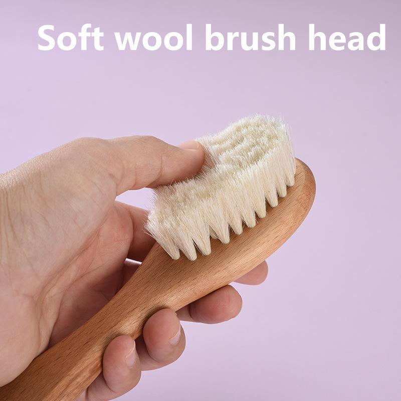 Babykammbürste Babypflegeset Kamm Buchenholz Weiche Bürste Reinigungskammbürste Sorgfältige Pflege kleiner Kinder zu Hause Immer den täglichen Bedarf dabei