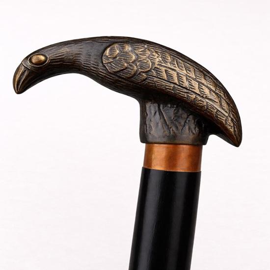 Style Walking Stick with Rosewood Wooden Cane and Raven Bird Brass Handle